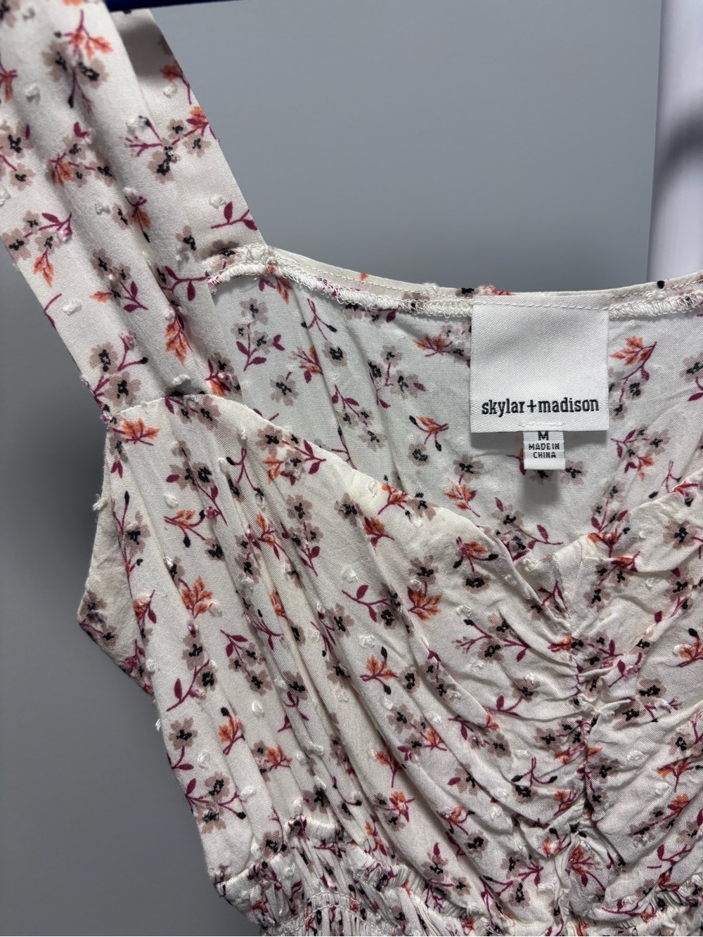 Skylar + Madison Cream Dress with Pink & Orange Floral Print